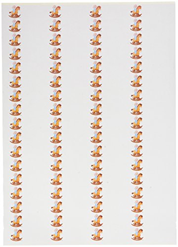 Mopec Etiquetas Adhesivas de Pit Montando un Caballo de Madera, Pack de 5 Hojas, Papel, Multicolor, 0.02x22.00x30.00 cm, 5 Unidades