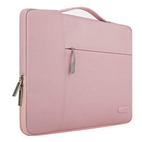 MOSISO Funda Blanda Compatible con MacBook Pro 16 Pulgadas/15 15.4 15.6 Pulgadas DELL Lenovo HP ASUS Acer Samsung Sony Chromebook, Poliéster Maletín Protectora Multifuncional Bolso, Rosado