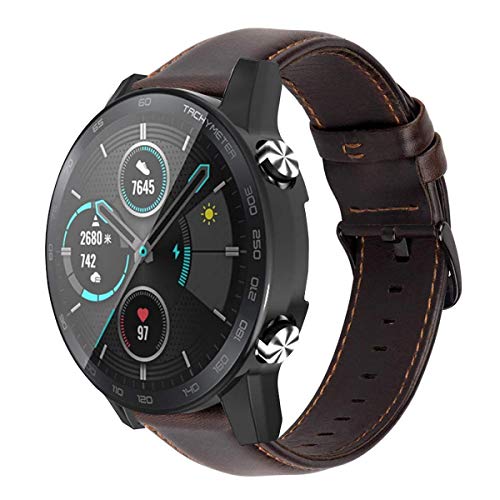 MroTech Correa Cuero 22mm Compatible para Samsung Gear S3 Frontier/Classic/Galaxy 46mm Pulsera de Repuesto para Huawei Watch GT 2 /GT Sport/Active/Elegant 22 mm Pequeña Banda Café con Hebilla Negra MroTech Correa Cuero 22mm Compatible para Samsung Gear S3 Frontier/Classic/Galaxy 46mm Pulsera de Repuesto para Huawei Watch GT 2 /GT Sport/Active/Elegant 22 mm Pequeña Banda Café con Hebilla Negra