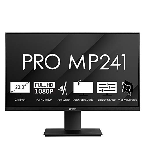 MSI Pro MP241 - Monitor de 24" FHD 60 Hz (1920 x 1080 Pixeles, Ratio 16:9, 5 ms de repuesta) Negro MSI Pro MP241 - Monitor de 24" FHD 60 Hz (1920 x 1080 Pixeles, Ratio 16:9, 5 ms de repuesta) Negro