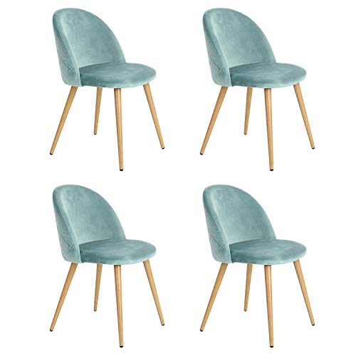 N/A Conjunto de 2/4/6 Sillas de Comedor de Terciopelo Sillas de Ocio Modernas de Mediados de Siglo Sillas tapizadas con Patas de Metal para Sala de Estar (Verde, 4) N/A Conjunto de 2/4/6 Sillas de Comedor de Terciopelo Sillas de Ocio Modernas de Mediados de Siglo Sillas tapizadas con Patas de Metal para Sala de Estar (Verde, 4)