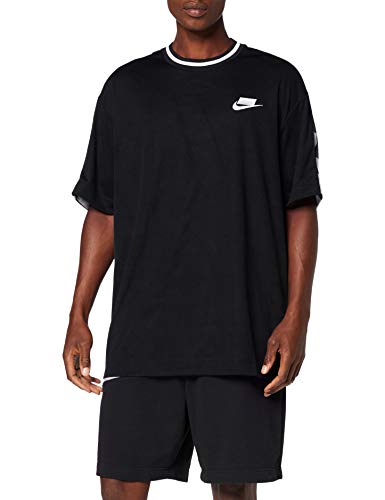 NIKE M NSW Nsp Top SS Check Camiseta, Hombre, Black/Black/White, M