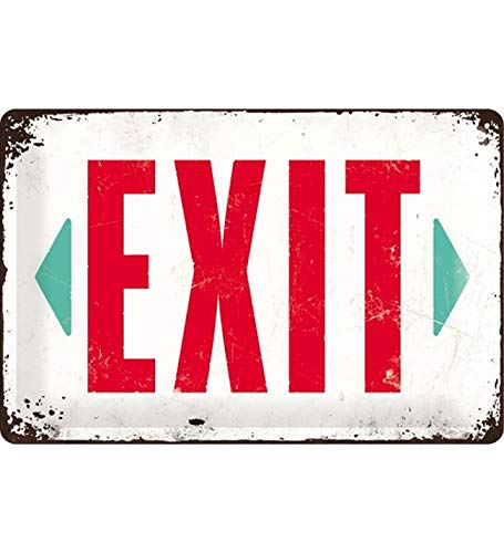 Nostalgic-Art Cartel de Chapa Retro Exit – Idea de Regalo para los Fans de la Nostalgia, metálico, Diseño Vintage para decoración Pared, 20 x 30 cm Nostalgic-Art Cartel de Chapa Retro Exit – Idea de Regalo para los Fans de la Nostalgia, metálico, Diseño Vintage para decoración Pared, 20 x 30 cm