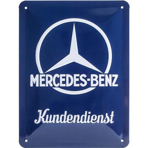 Nostalgic-Art Cartel de chapa retro Mercedes-Benz – Kundendienst – Idea de regalo para los fans de los coches, metálico, Diseño vintage, 15 x 20 cm