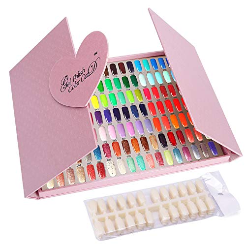 Noverlife Tarjeta de uñas color de la pantalla, 126 color de uñas visualización de cartas polaco del gel con consejos, profesional del clavo Muestras de color de uñas libro Práctica de mesa de diseño