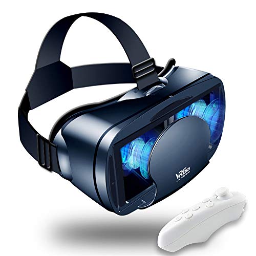 [Nuevo] 3D VR Gafas de Realidad Virtual, Disfruta de los Mejores Juegos y Videos (con Controlador Bluetooth), Compatible 5 Inch - 7 Inch Pulgadas Smartphone Amplia compatibilidad por Android/iPhone