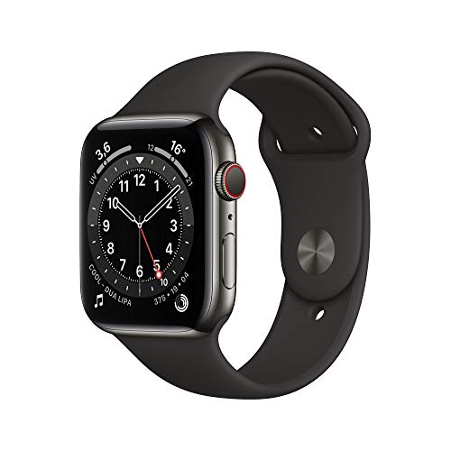 Nuevo Apple Watch Series 6 (GPS + Cellular, 44 mm) Caja de Acero Inoxidable en Grafito - Correa Deportiva Negra Nuevo Apple Watch Series 6 (GPS + Cellular, 44 mm) Caja de Acero Inoxidable en Grafito - Correa Deportiva Negra