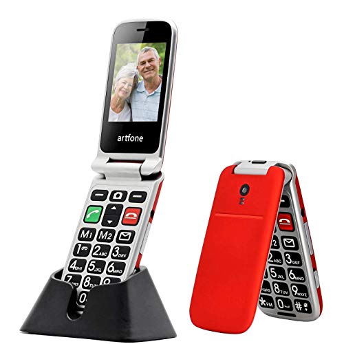 ODLICNO Teléfono Móvil para Personas Mayores Teclas Grandes para Mayores, SOS Botón, Cámara, con una Base de Carga-Rojo ODLICNO Teléfono Móvil para Personas Mayores Teclas Grandes para Mayores, SOS Botón, Cámara, con una Base de Carga-Rojo