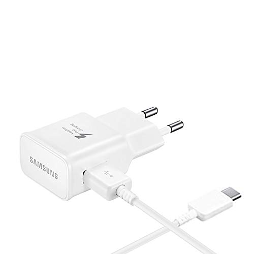 OEM Samsung Cargador Original EP-TA200EWE + Cable EP-DR140AWE (5V-2A, 9V-1.67A) - para Galaxy S10, S10+, S10e, S9, S9+ (Cargador + Cable Tipo C, Blanco) (EPTA200 + DR140 B W) OEM Samsung Cargador Original EP-TA200EWE + Cable EP-DR140AWE (5V-2A, 9V-1.67A) - para Galaxy S10, S10+, S10e, S9, S9+ (Cargador + Cable Tipo C, Blanco) (EPTA200 + DR140 B W)