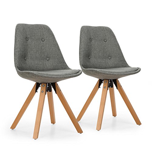 Oneconcept Iseo - Silla Envolvente, Asiento, Cascaron, Confortable, Set de sillas de diseñador, Estilo años 70 Comedor, Sala, Acolchado Blando, Madera Abedul, Elegante, Gris