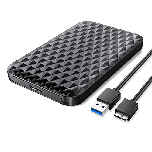 ORICO Caja Externa Disco Duro 2.5'' Carcasa Disco Duro Externo USB 3.0 a SATA 3.0 con UASP para HDD o SSD SATA I II III de 2.5 Pulgadas y 7-9.5 mm de hasta 4TB, sin Herramientas (Negro)