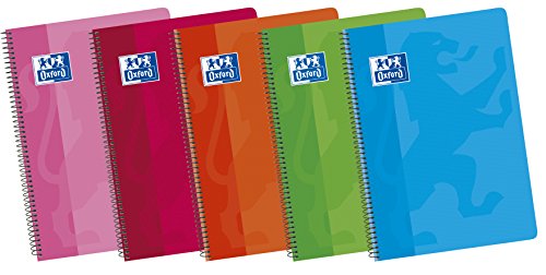 Oxford Classic - Pack de 5 cuadernos A5, Tapa Blanda, Cuadrícula 4x4, Colores surtidos Oxford Classic - Pack de 5 cuadernos A5, Tapa Blanda, Cuadrícula 4x4, Colores surtidos