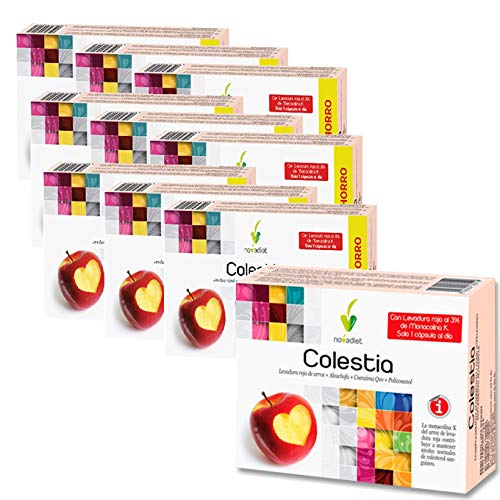 PACK 10 UDS. FORMATO AHORRO COLESTIA - 60 CÁPSULAS x 10 (TOTAL 600 CAPS) - NOVADIET - MANTEN TU COLESTEROL BAJO CONTROL - ENVÍO 24 HORAS CORREOS EXPRESS