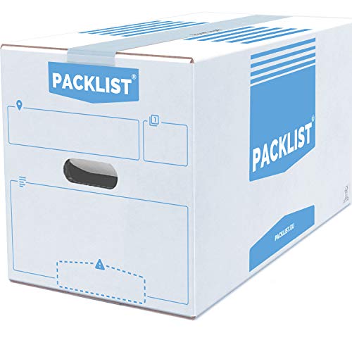 PACKLIST 10 Cajas Cartón Mudanza Personalizables + APP Inventario y PDF - Cajas Mudanza Grandes Ultra Resistentes 500x300x300mm Cajas de Mudanzas Ecológicas - Caja de Almacenaje con Certificado FSC