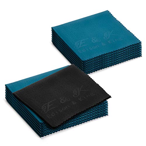 Paños de microfibra 20 × 20 cm en Multipack. Paños para limpieza de gafas extrasuaves y lavables (Paquete de 14)
