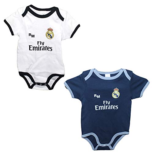 Personalizador Set 2 Body Real Madrid Niños - Producto Oficial - Temporada 2018/2019 (3 Meses)