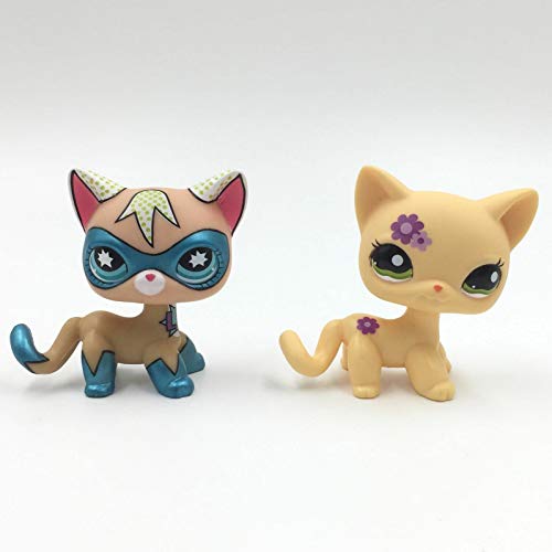 Pet Shop 2pcs/Lot Littlest Comic con Cat & Short Hair Cat LPS#1962