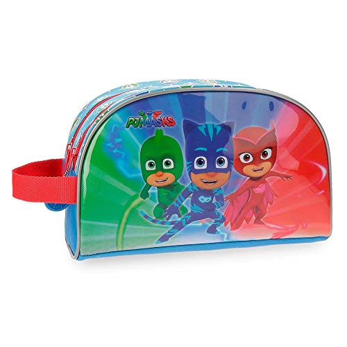 PJ Masks Winter Heroes Neceser Dos Compartimentos Adaptable Multicolor 26x16x12 cms Microfibra con frontal en PVC