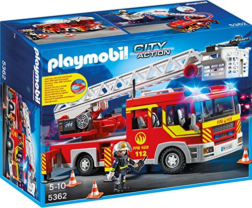 Playmobil 5362 - Cuerpo de Bomberos de-jefe del vehículo con luz y sonido, 40 x 15 x 30 cm