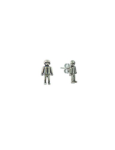 Playmobil - Pendientes Cuerpo"Niño Playmobil". Plata De Ley. Alto Pieza: 16 Mm