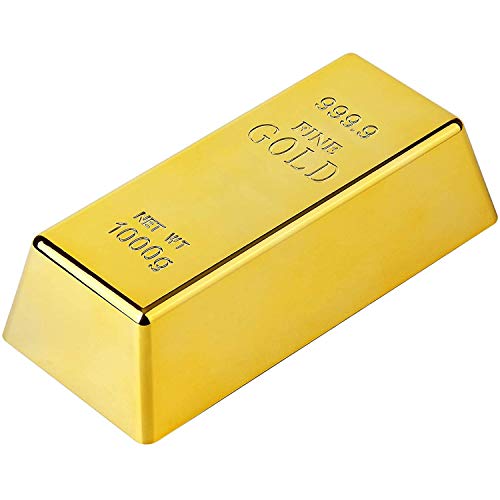 POFET Tope de puerta de lingotes de oro falso, pisapapeles para decoración del hogar, oficina, peso de aproximadamente 200 g. POFET Tope de puerta de lingotes de oro falso, pisapapeles para decoración del hogar, oficina, peso de aproximadamente 200 g.