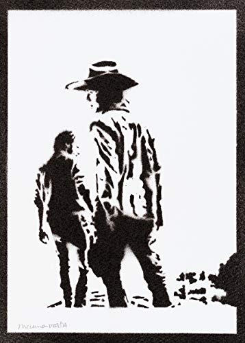 Poster Carl y Rick The Walking Dead Grafiti Hecho a Mano - Handmade Street Art - Artwork