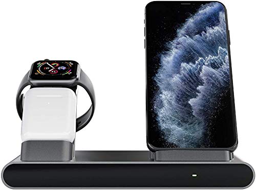 Prestigio Revolt A1 - Estación de carga inalámbrica para 3 dispositivos: iPhone, AppleWatch y AirPods, carga rápida, 2 interfaces inalámbricas con adaptador QC Prestigio Revolt A1 - Estación de carga inalámbrica para 3 dispositivos: iPhone, AppleWatch y AirPods, carga rápida, 2 interfaces inalámbricas con adaptador QC