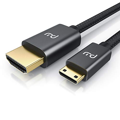 Primewire - 3m - Cable Mini HDMI a HDMI 4K – HDMI 2.0 a/b Tipo C a Tipo A – 3840 x 2160 a 60 Hz - HDR - ARC - Conector Chapado en Oro - para conectar portátil tabletas cámaras con Monitor o televisor