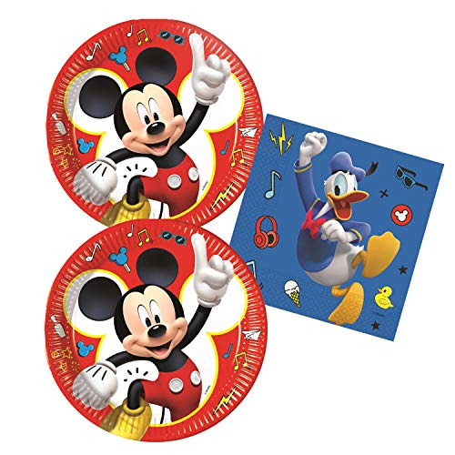 Procos 10133060 - Juego de Accesorios para Fiestas con diseño de Mickey Mouse y Donald Duck, Multicolor