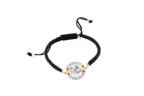 Pulsera plata Guardia Civil Escuadrón Caballería | Pulsera plata mujer | Pulsera personalizada | Regalo original | Yo me quedé en casa (Personalizada)