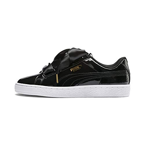 PUMA Basket Heart Patent Wn'S, Zapatillas Mujer, Negro Black Black, 41 EU