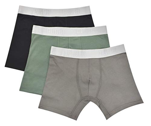PUMA Men's 3-Pack Premium Cotton Modal Boxer Brief Underwear