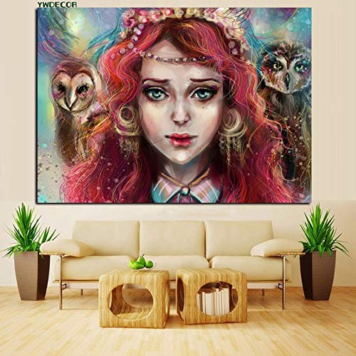 Puzzle 1000 Piezas Pelirroja Ojos Azules Anime Gallery Fantasy Girl Painting Picture Puzzle 1000 Piezas Rompecabezas de Juguete de descompresión intelectual50x75cm(20x30inch)