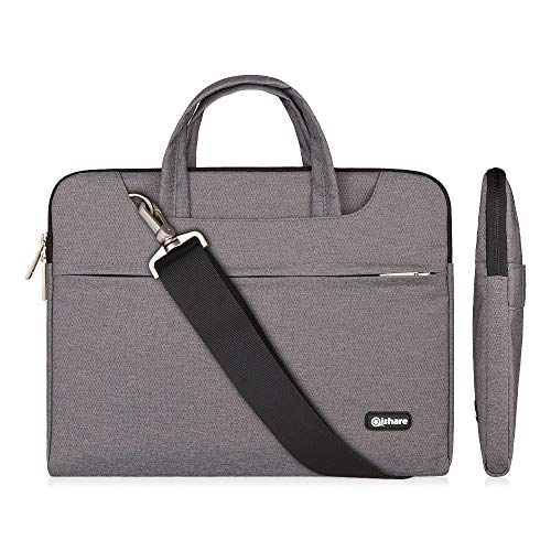 Qishare 13.3-14 pulgadas de tela de poliéster multifuncional impermeable bolso de hombro del ordenador portátil, correa de hombro ajustable y mango supresible, maletín portátil de la manga para Chromebook / Macbook / Ultrabook(13,3-14 pulgadas, Gris) Qishare 13.3-14 pulgadas de tela de poliéster multifuncional impermeable bolso de hombro del ordenador portátil, correa de hombro ajustable y mango supresible, maletín portátil de la manga para Chromebook / Macbook / Ultrabook(13,3-14 pulgadas, Gris)