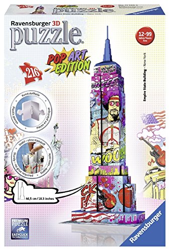 Ravensburger Puzzle 3D 12599 – Pop Art Edition, Empire State Building, Multicolor