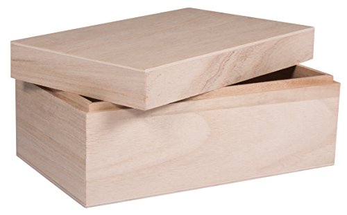 Rayher 62815000 Caja almacenaje de madera, con tapa extraíble, 20 x 12 x 9 cm