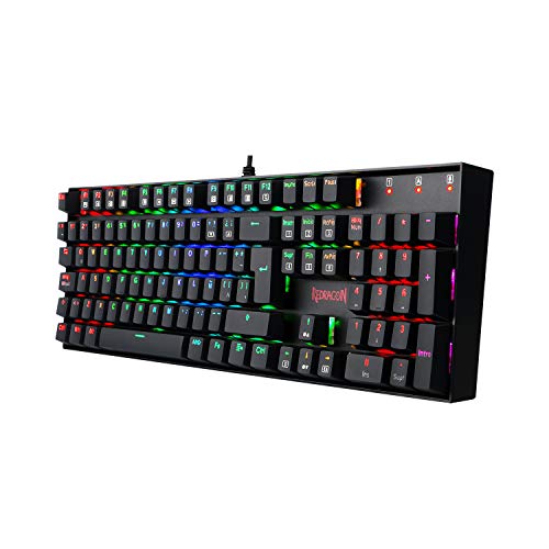 Redragon K551RGB MITRA Teclado Mecánico Gaming, RGB, Reforzado, Switches Outemu Blue, Distribución Española - Color Negro - PC Windows compatible Redragon K551RGB MITRA Teclado Mecánico Gaming, RGB, Reforzado, Switches Outemu Blue, Distribución Española - Color Negro - PC Windows compatible