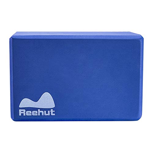 REEHUT Bloques de Yoga (1pc o 2pcs) - Bloque de Espuma EVA de Alta Densidad para Apoyar y Profundizar Las Poses, Mejorar la Fuerza y Ayudar en el Equilibrio y la Flexibilidad (Azul,1pc)