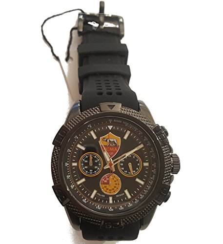 Reloj Oficial AS Roma modelo Roma Crono, caja de acero PVD, correa de silicona. P-R3406UNN