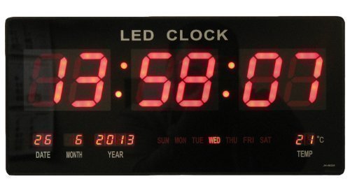 Reloj Reloj Digital LED Reloj De Cuarzo Digital Fecha Temperatura Bar Cafe Kiosko XXL