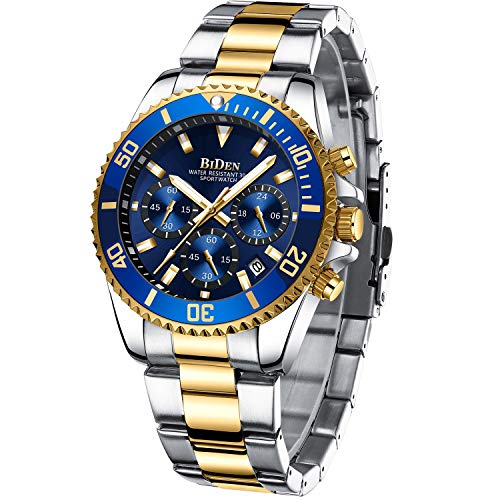 Relojes Hombre Relojes Grandes de Pulsera Militares Cronografo Diseñador Luminosos Impermeable Reloj Hombre de Acero Inoxidable Dorado Analogicos Fecha Relojes Hombre Relojes Grandes de Pulsera Militares Cronografo Diseñador Luminosos Impermeable Reloj Hombre de Acero Inoxidable Dorado Analogicos Fecha