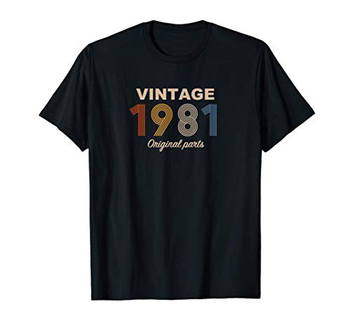 Retro 40 Años Nacido en 1981 Original Parts 40 Cumpleaños Camiseta