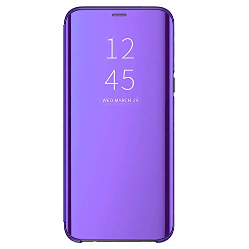 Riyeri Funda para Samsung Galaxy S10 Plus Suave + Duro Carcasa Espejo Mirror Flip Caso Ultra Delgada Shock Caja del Galaxie S10 Plus Teléfono Translucent Window View (Samsung Galaxy S10+, Morado) Riyeri Funda para Samsung Galaxy S10 Plus Suave + Duro Carcasa Espejo Mirror Flip Caso Ultra Delgada Shock Caja del Galaxie S10 Plus Teléfono Translucent Window View (Samsung Galaxy S10+, Morado)