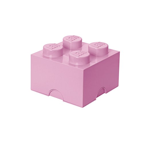 Room Copenhagen-40031738 Ladrillo de Almacenamiento de 4 espigas de Lego, Caja de almacenaje apilable, 5,7 l, Rosa Claro, Color Light Purple 40031738