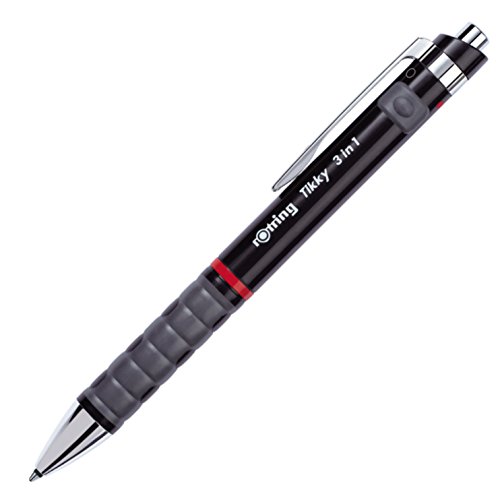 Rotring Tikky 1904360 - Bolígrafo multifunción 3 en 1, compatible con portaminas 0.5 mm, tinta negra y roja, cuerpo negro Rotring Tikky 1904360 - Bolígrafo multifunción 3 en 1, compatible con portaminas 0.5 mm, tinta negra y roja, cuerpo negro