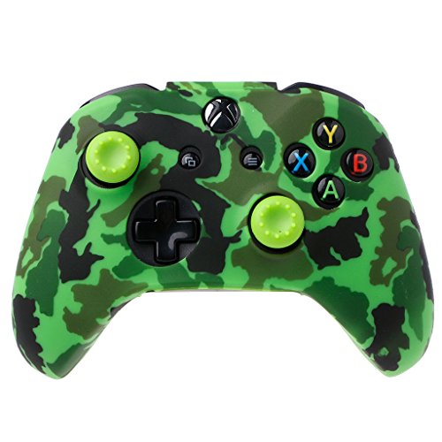 runrain tarnung silicona Gamepad protectora + 2 joystick Caps para Xbox One X S controlador