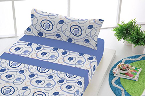 SABANALIA - Juego Sábanas Franela Dance (Disponible en Varios tamaños) - Cama 105, Azul SABANALIA - Juego Sábanas Franela Dance (Disponible en Varios tamaños) - Cama 105, Azul