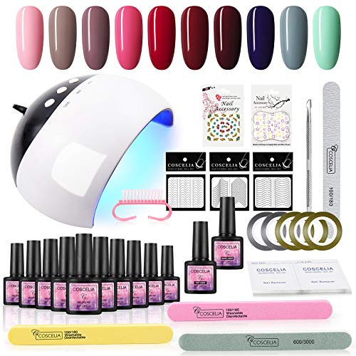 Saint-Acior 8ml Esmalte de Uñas en Gel de 10pcs Secador de Uñas 24W UV/LED Base Coat Top Coat Kit de Manicura Saint-Acior 8ml Esmalte de Uñas en Gel de 10pcs Secador de Uñas 24W UV/LED Base Coat Top Coat Kit de Manicura
