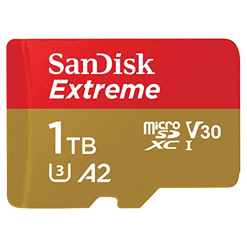 SanDisk UHS-I, Tarjeta de Memoria microSDXC con Adaptador SD, hasta 160 MB/s, Speed Class 3 (U3), V30, 1TB, Oro/Rojo