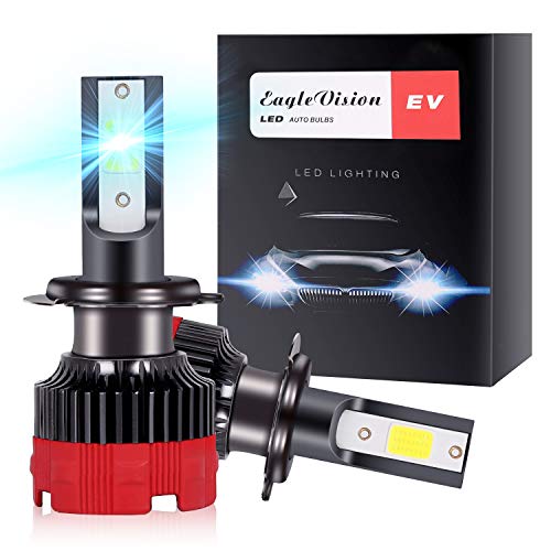 sanlinkee H7 LED Bombilla Coche, 12000LM 60W LED Conversión Faros Delanteros Coche Kit 6000K Lámpara Blanca Delanteros Faros Reemplazo de Halógena y Xenón Kit para Luz Cruce o Luz de Carretera, 2pcs